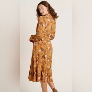 NWOT Polagram Midi Dress Fall Paisley Meadow Bohemian , size M